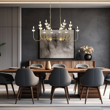 Allistair 16 Light Linear Chandelier Modern Gold