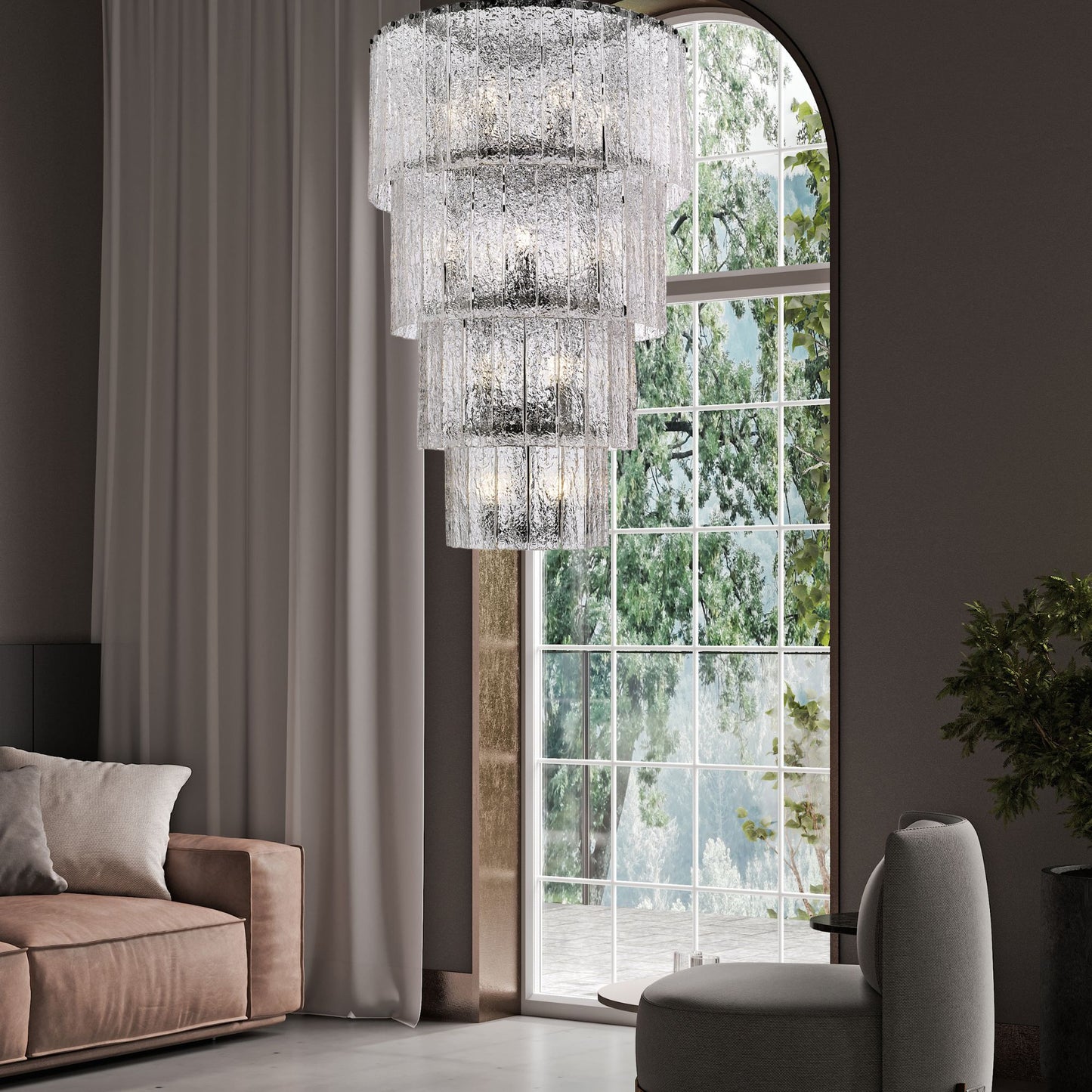 Glacier 18 Light Chandelier Matte Black
