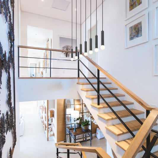 Stari 7 Light Linear Chandelier Matte Black