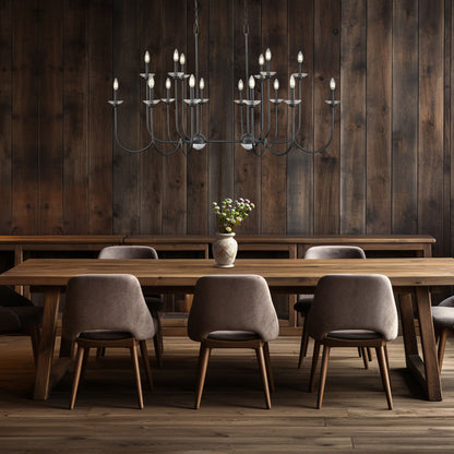 Allistair 16 Light Linear Chandelier Matte Black