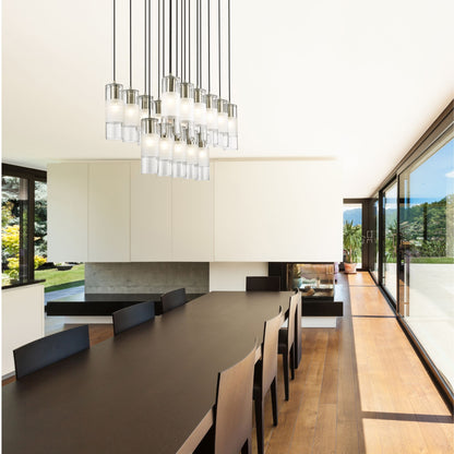 Alton 17 Light Linear Chandelier Brushed Nickel