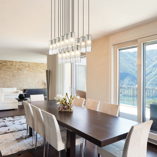 Alton 17 Light Linear Chandelier Brushed Nickel
