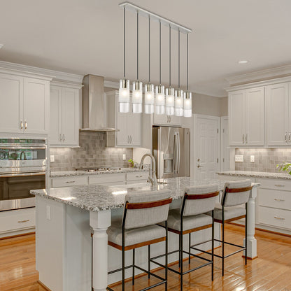 Alton 7 Light Linear Chandelier Brushed Nickel