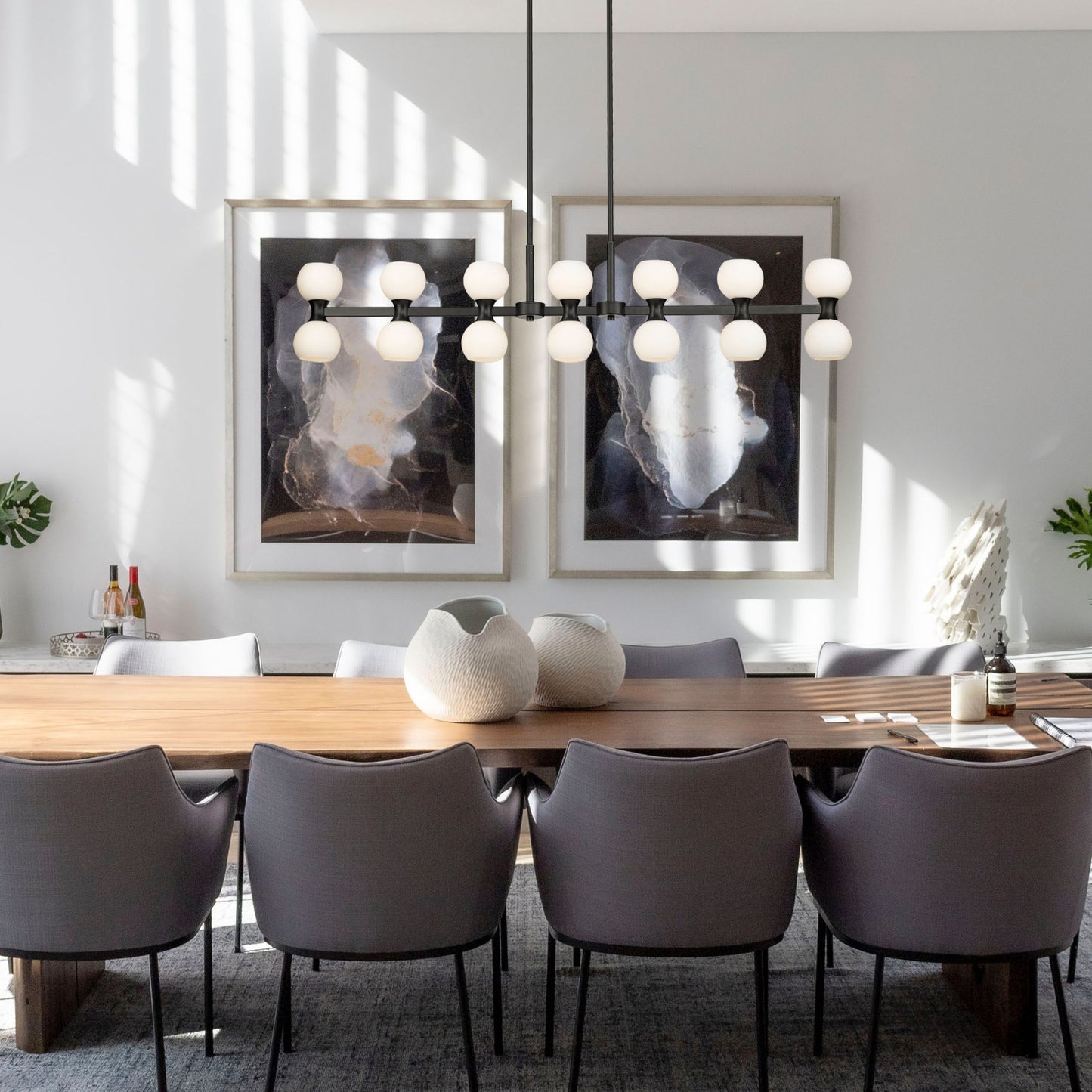 Artemis 14 Light Linear Chandelier Matte Black