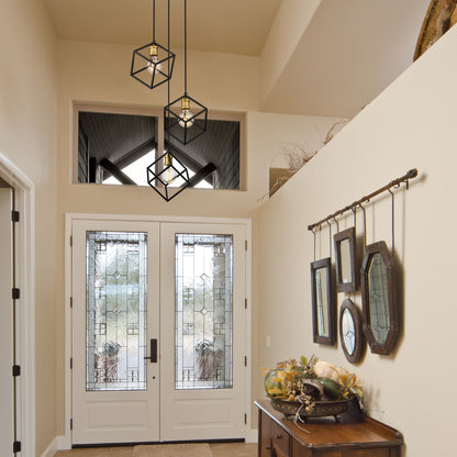 Vertical 3 Light Chandelier Bronze + Olde Brass