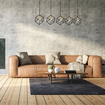 Vertical 5 Light Linear Chandelier Bronze + Olde Brass