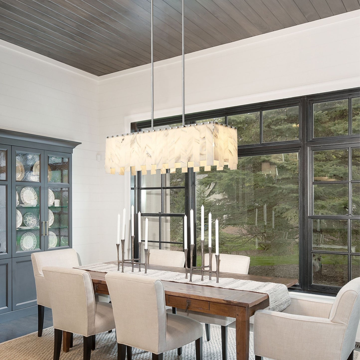 Viviana 5 Light Linear Chandelier Polished Nickel