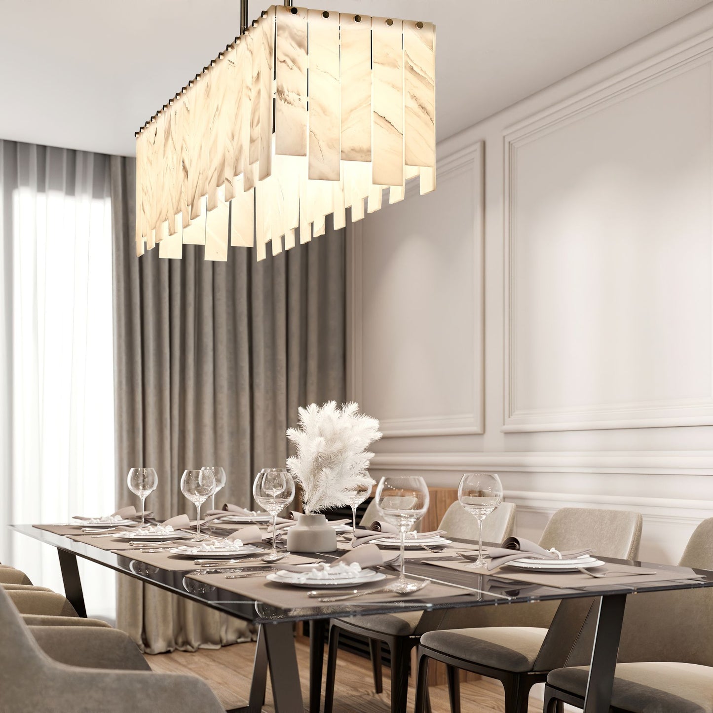 Viviana 5 Light Linear Chandelier Polished Nickel