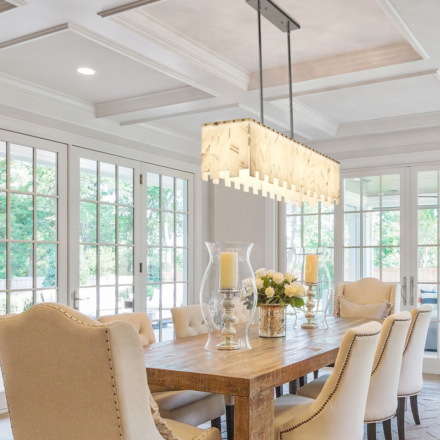 Viviana 7 Light Linear Chandelier Polished Nickel