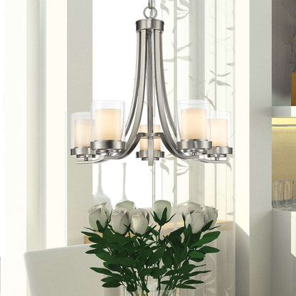 Willow 5 Light Chandelier Brushed Nickel