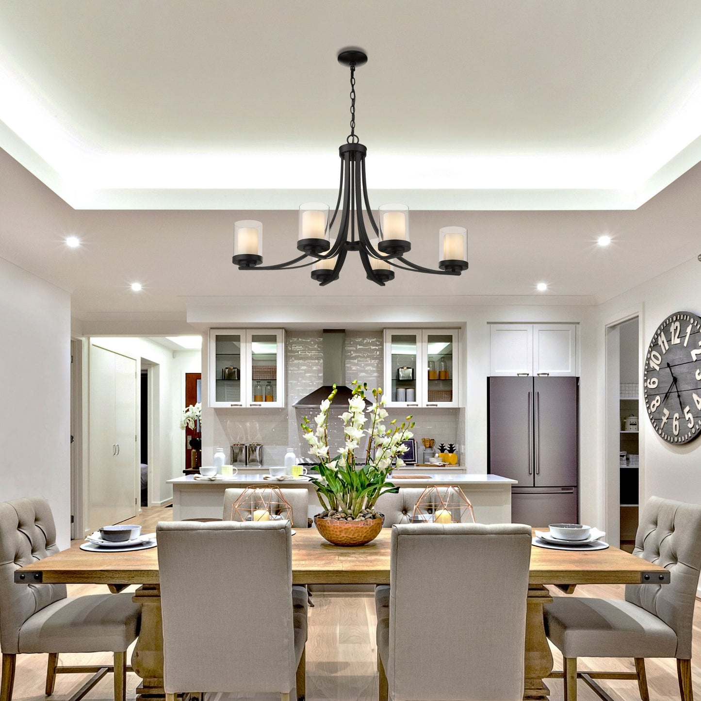 Willow 6 Light Chandelier Matte Black