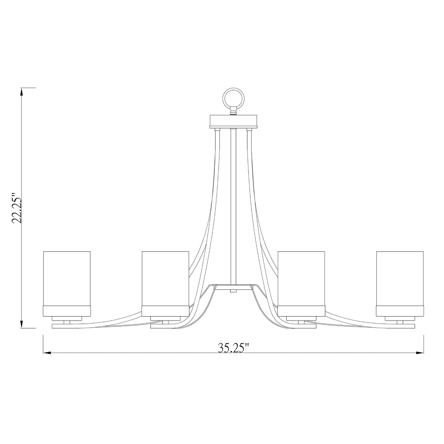 Willow 6 Light Chandelier Matte Black