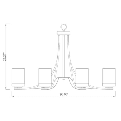 Willow 6 Light Chandelier Matte Black