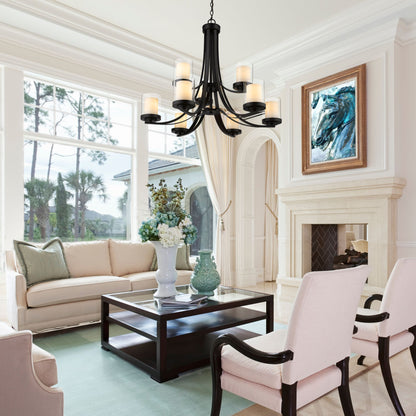 Willow 9 Light Chandelier Matte Black