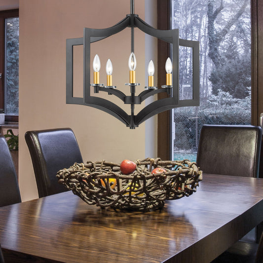 Zander 5 Light Chandelier Bronze