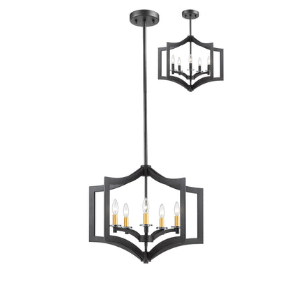 Zander 5 Light Chandelier Bronze