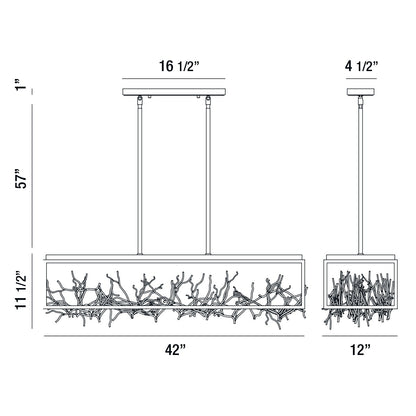 Aerie 8-Light 42" Integrated LED Linear Chandelier