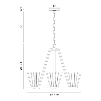 Ricca 3-Light 29" Pendant Chandelier