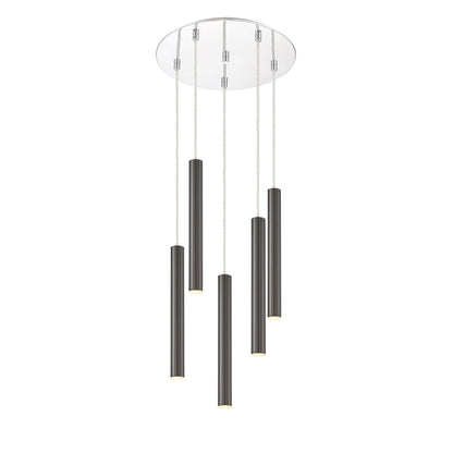 Forest LED 5 Light Chandelier Chrome
