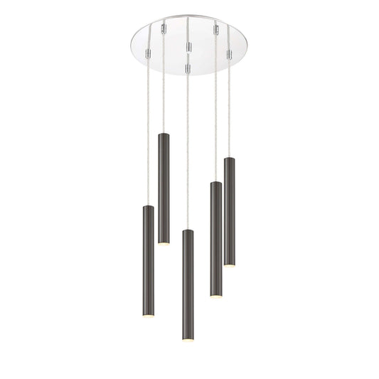 Forest LED 5 Light Chandelier Chrome